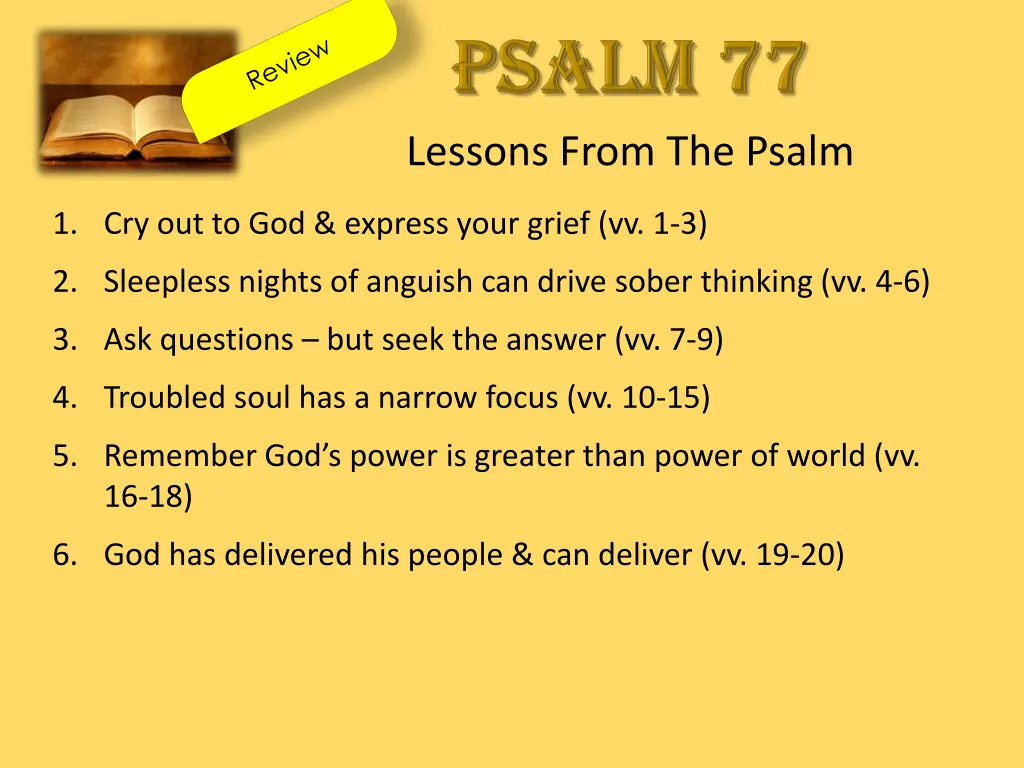 lessons from the psalm