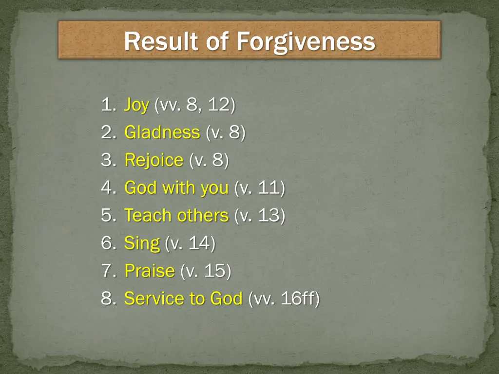 result of forgiveness