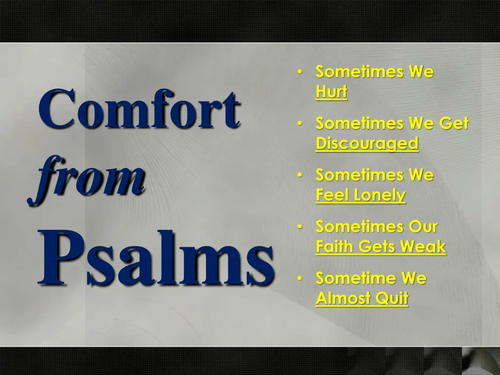 sometimes we hurt
