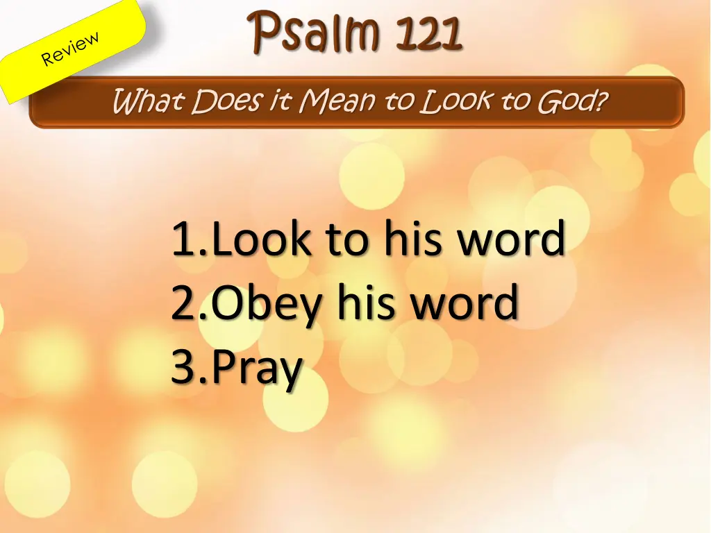 what does it mean to look to god