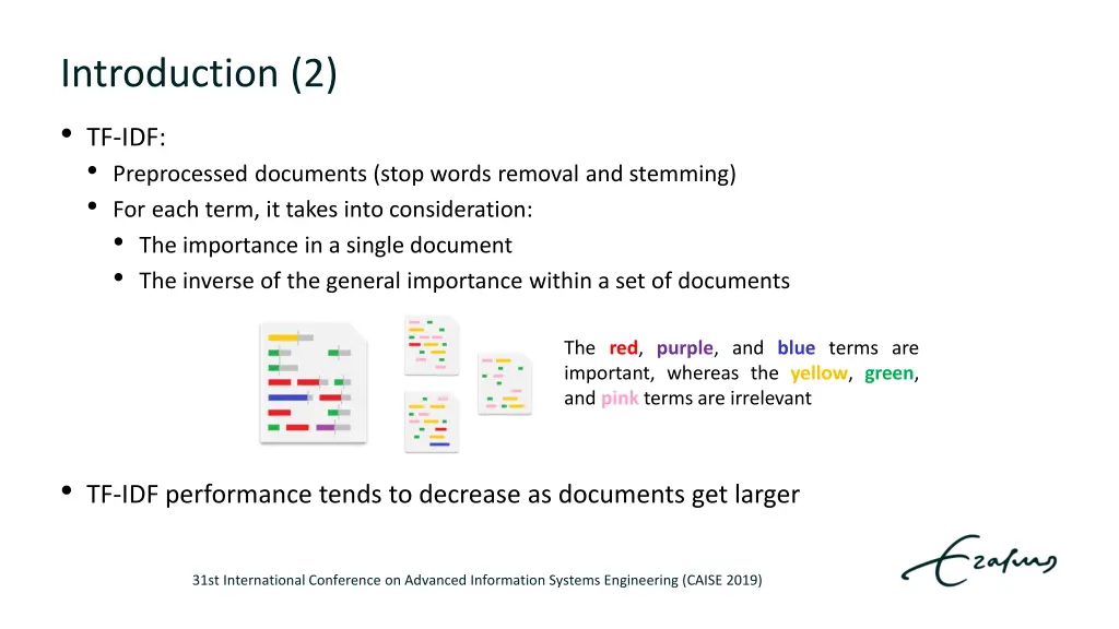 introduction 2 tf idf preprocessed documents stop