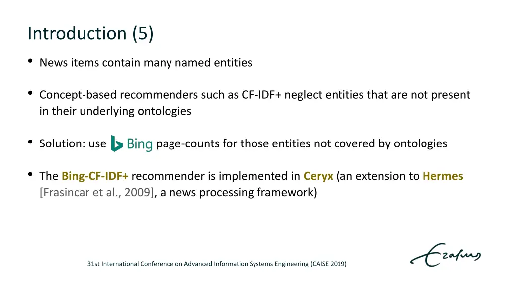 introduction 5 news items contain many named