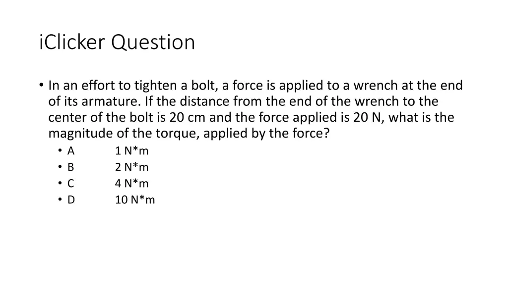 iclicker question