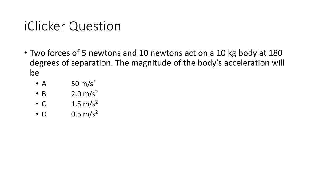 iclicker question