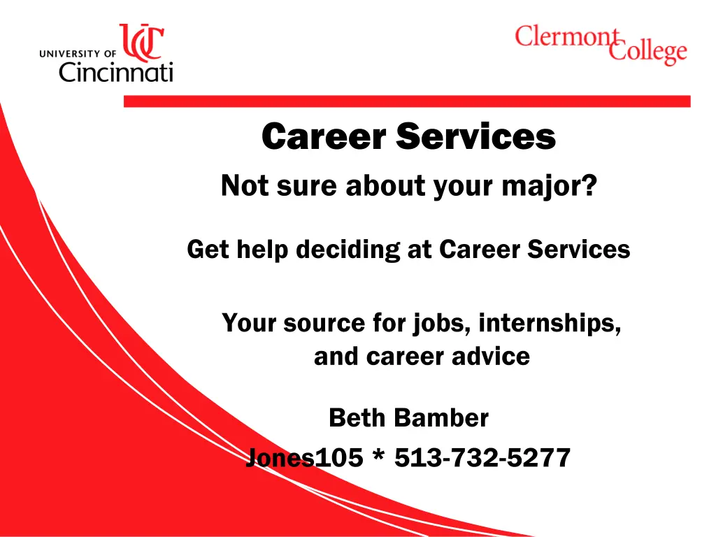 career services not sure about your major