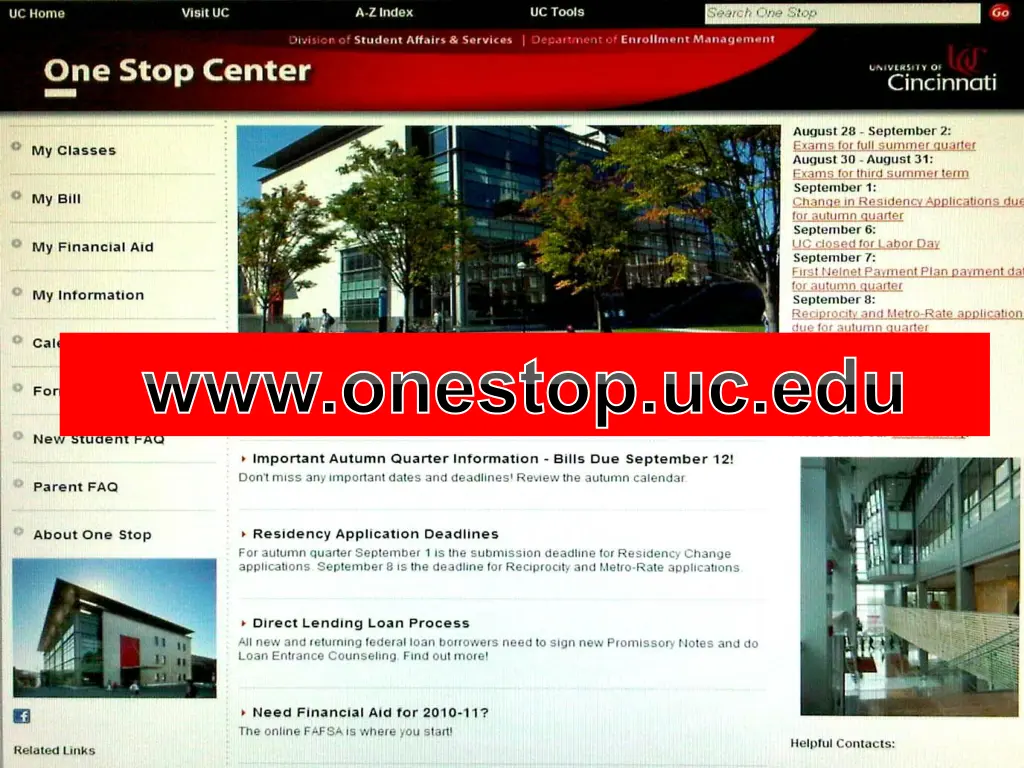www onestop uc edu