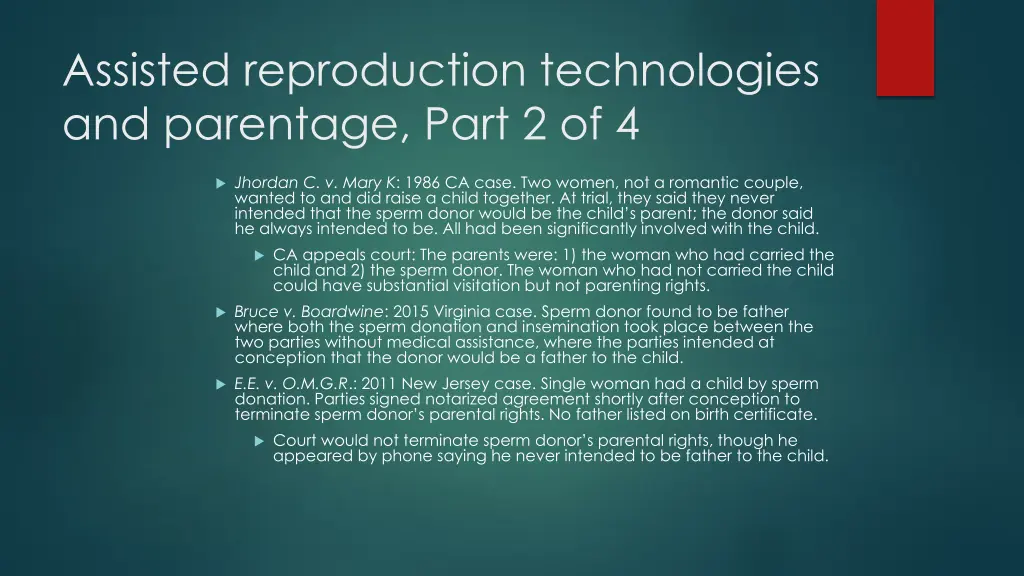 assisted reproduction technologies and parentage 1