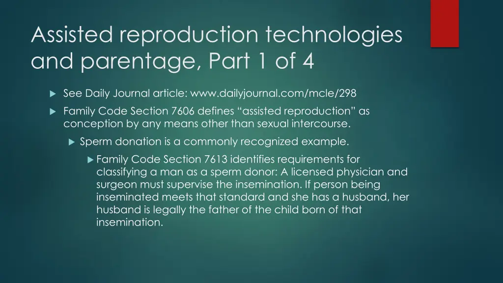 assisted reproduction technologies and parentage