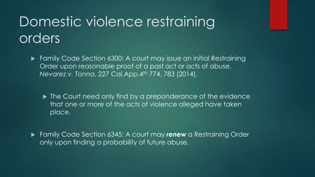 domestic violence restraining orders