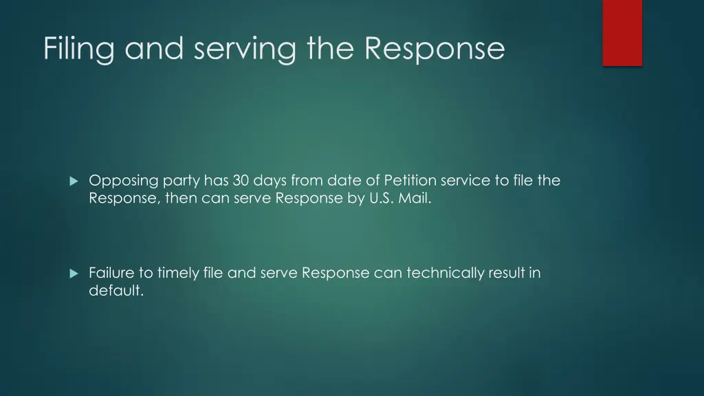 filing and serving the response