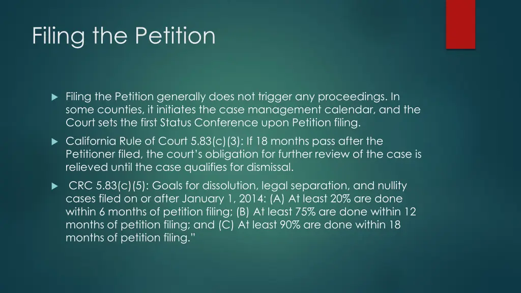 filing the petition