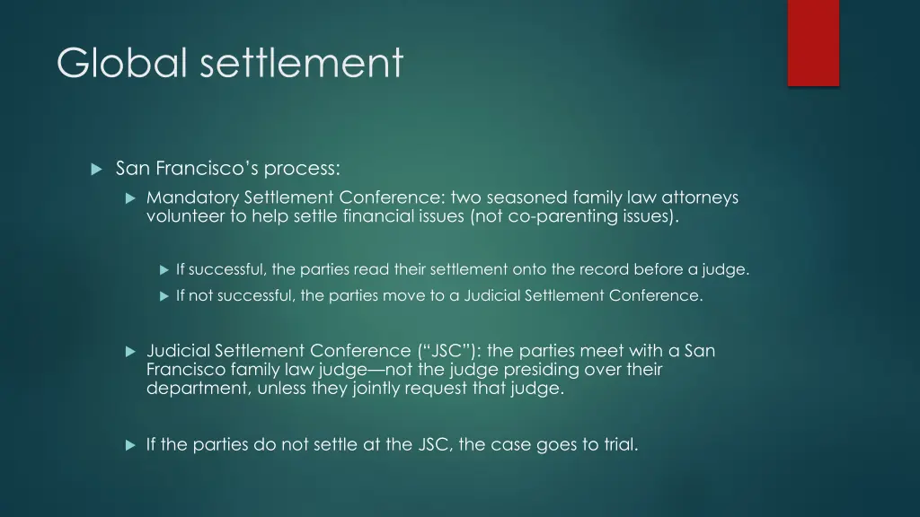 global settlement