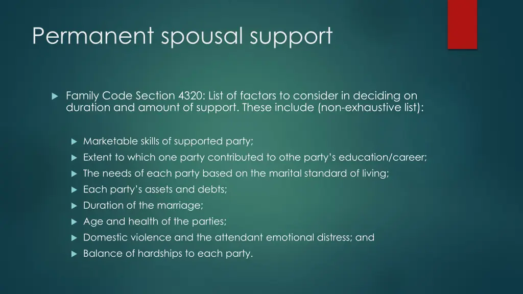 permanent spousal support