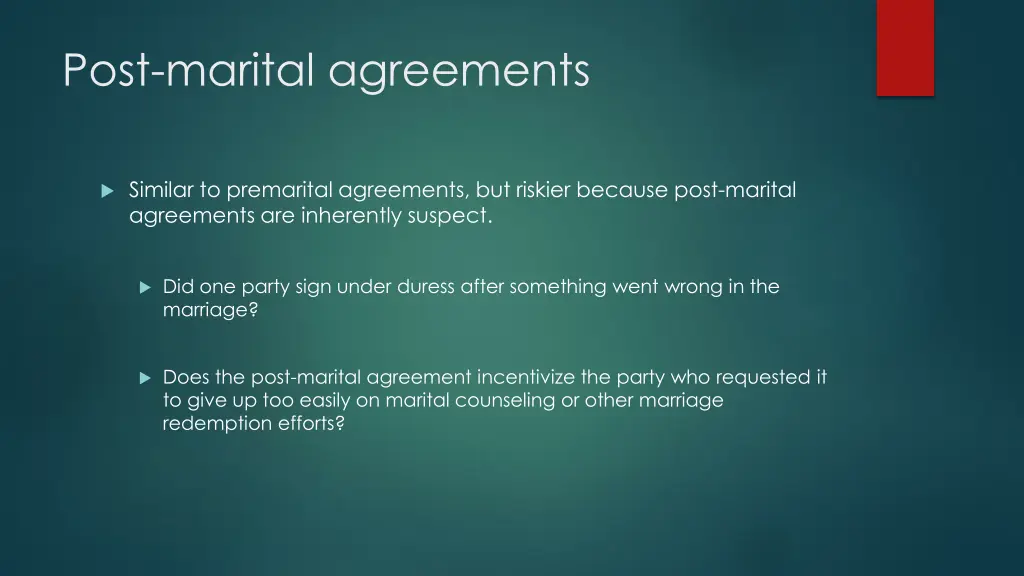 post marital agreements
