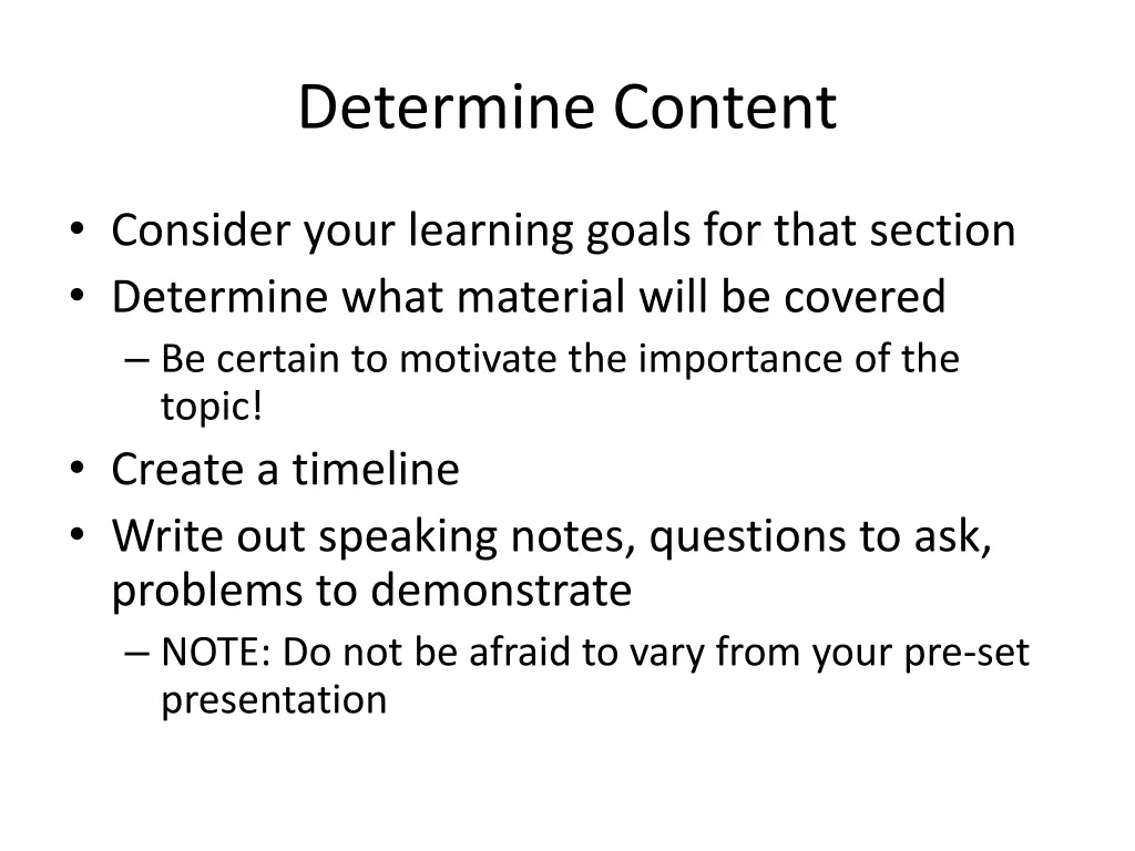determine content