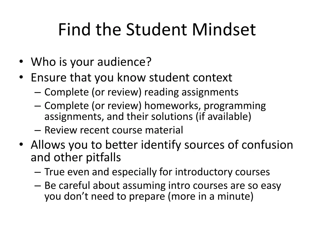 find the student mindset