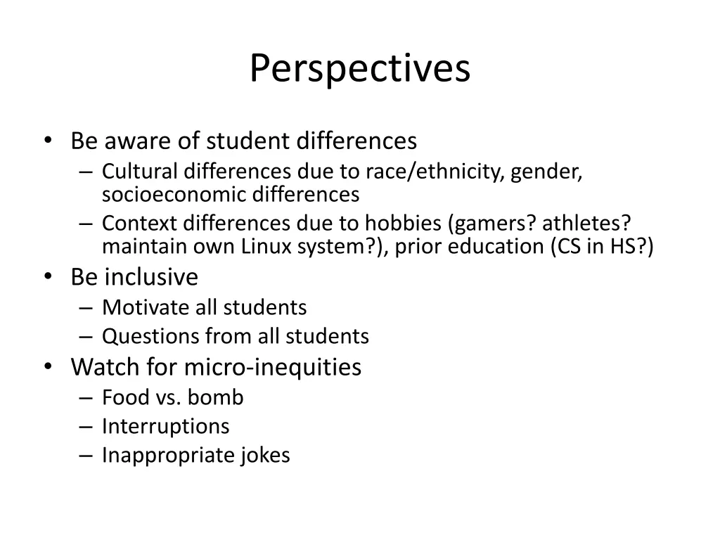 perspectives