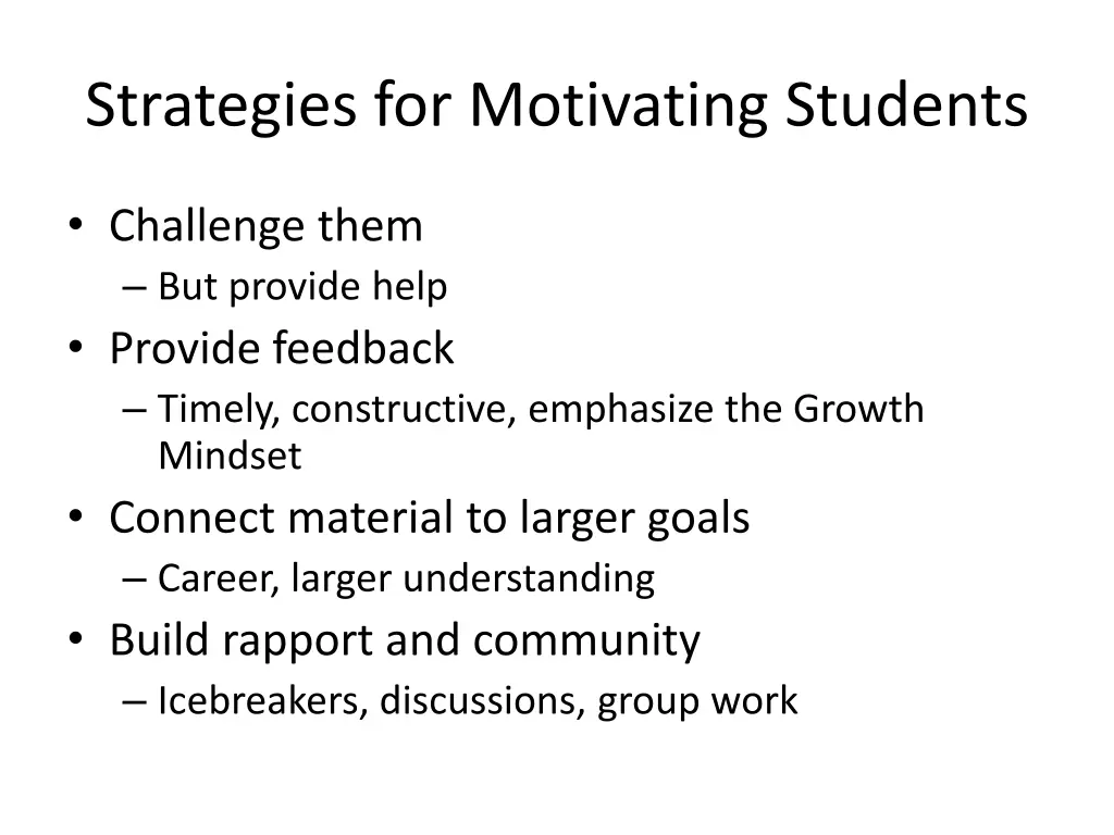 strategies for motivating students 4