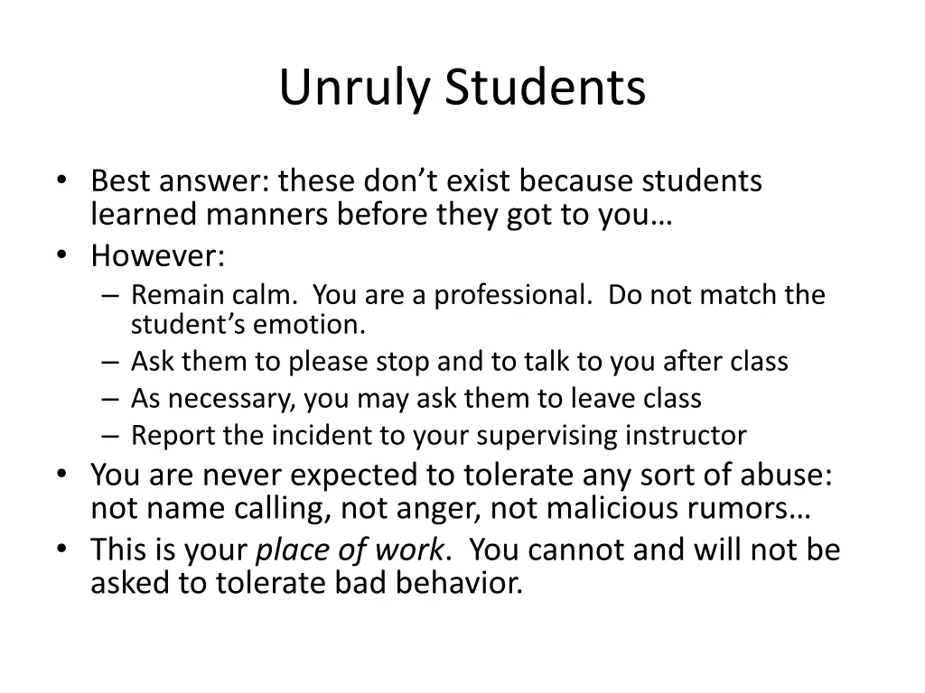 unruly students 1