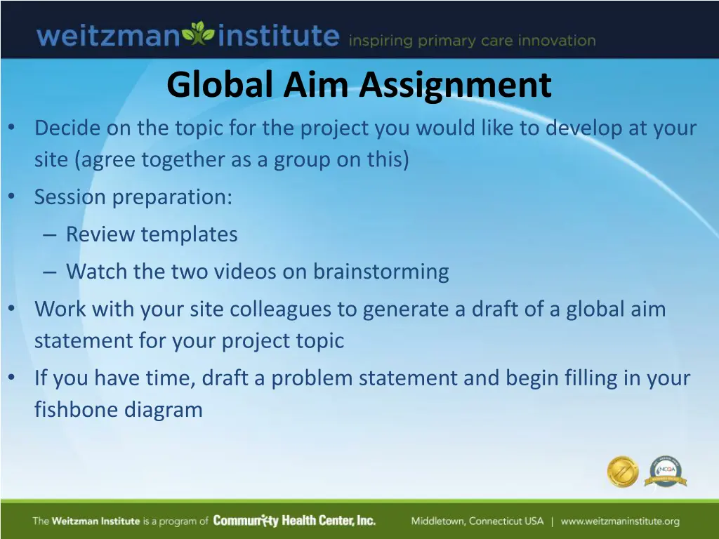 global aim assignment decide on the topic