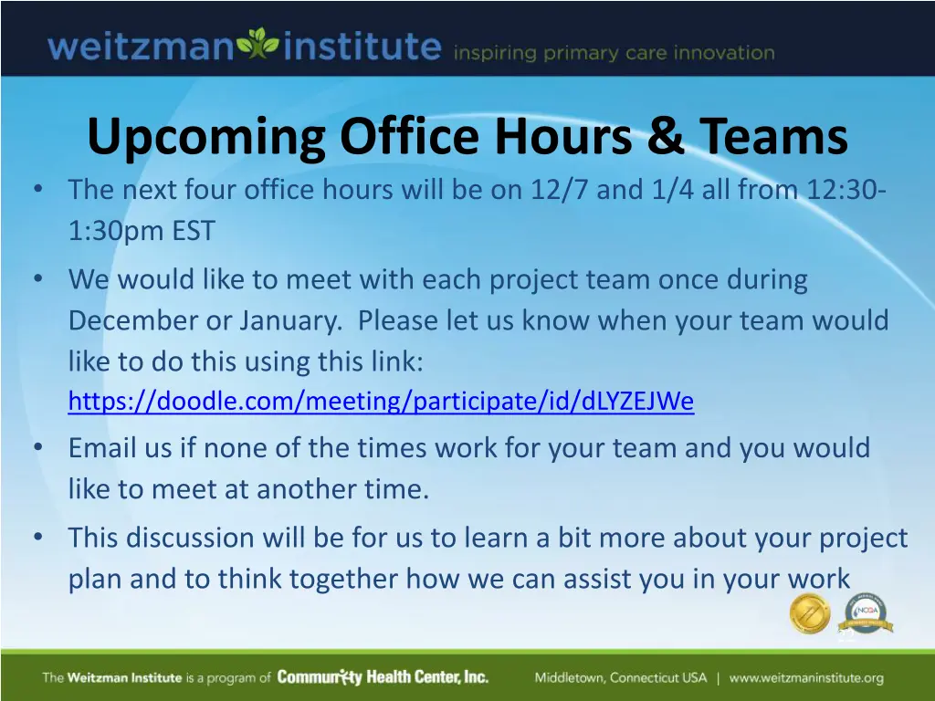 upcoming office hours teams