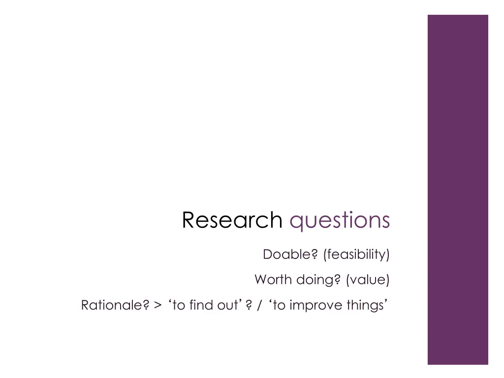 research questions