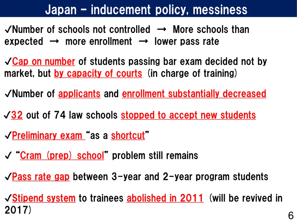 japan inducement policy messiness