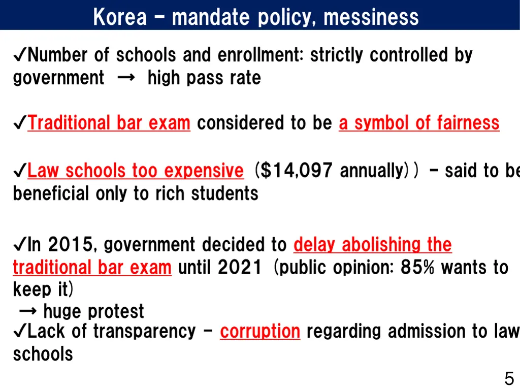 korea mandate policy messiness