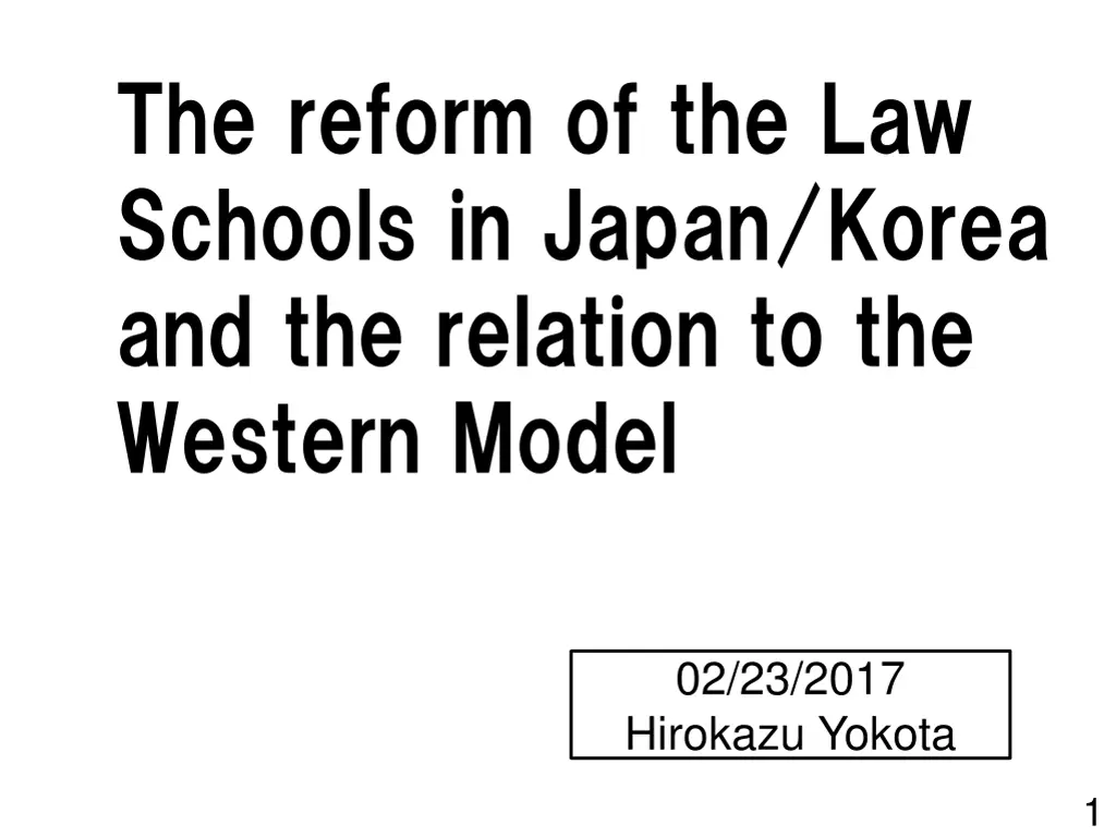 the reform of the law schools in japan korea