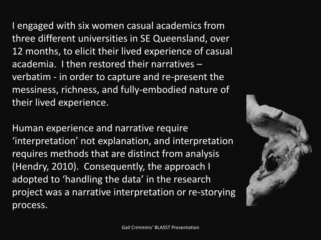 i engaged with six women casual academics from