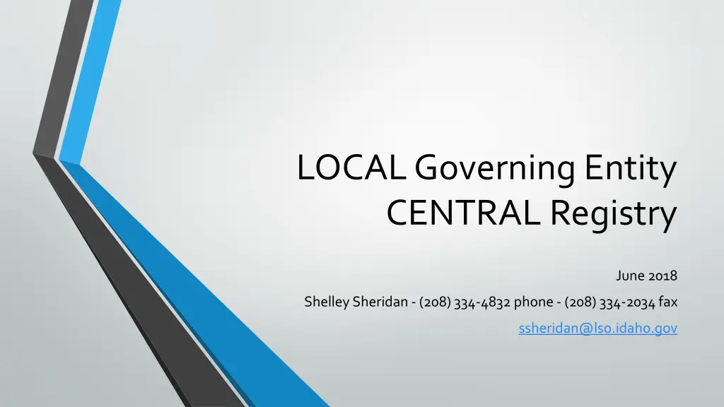 local governing entity central registry