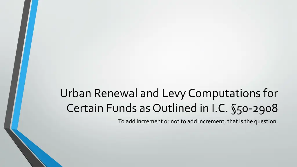urban renewal and levy computations for certain