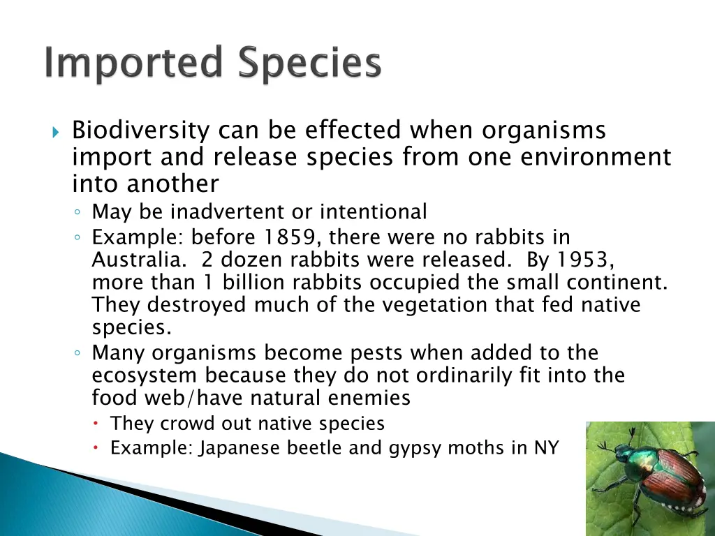 biodiversity can be effected when organisms
