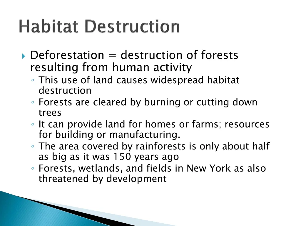 deforestation destruction of forests resulting