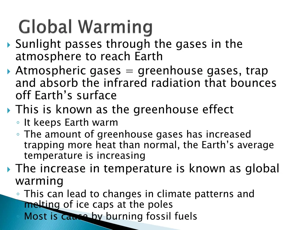 sunlight passes through the gases