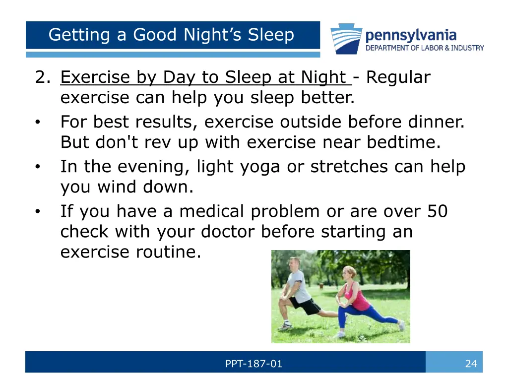 getting a good night s sleep 1
