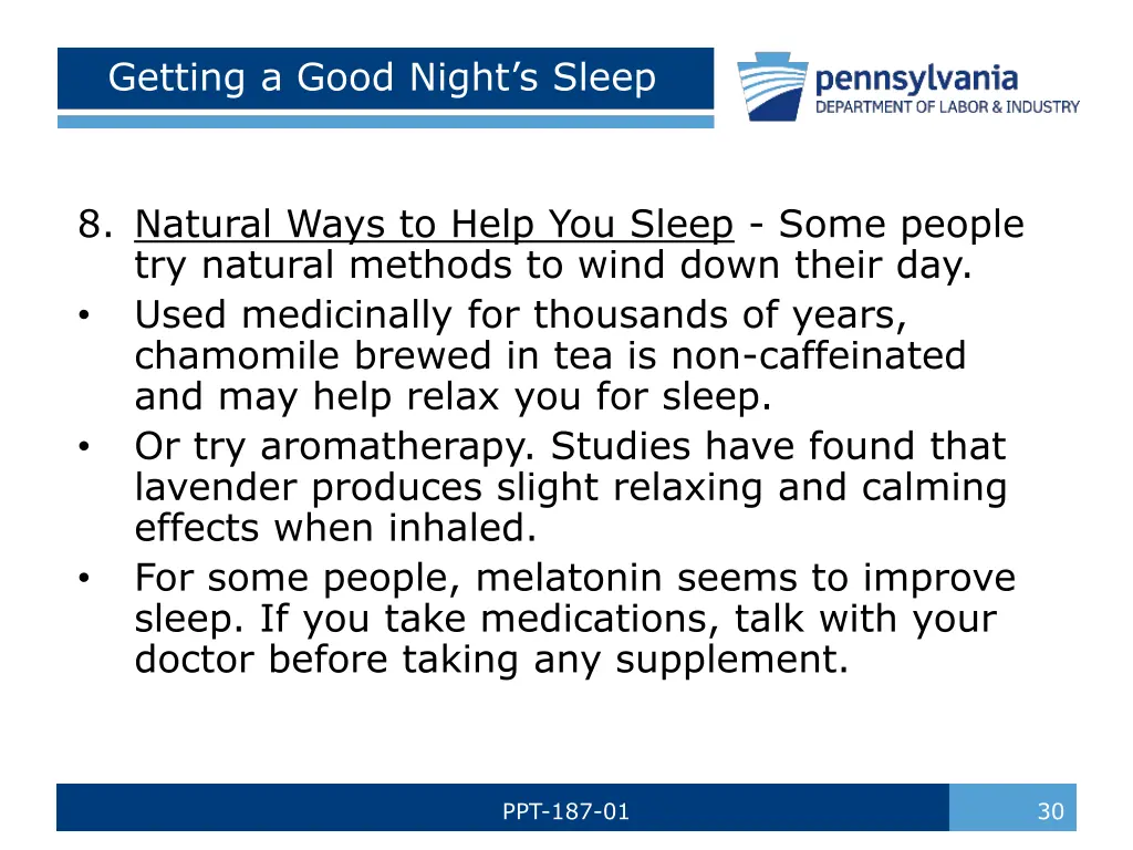 getting a good night s sleep 7