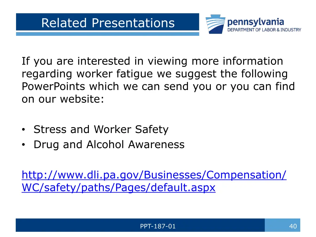 related presentations
