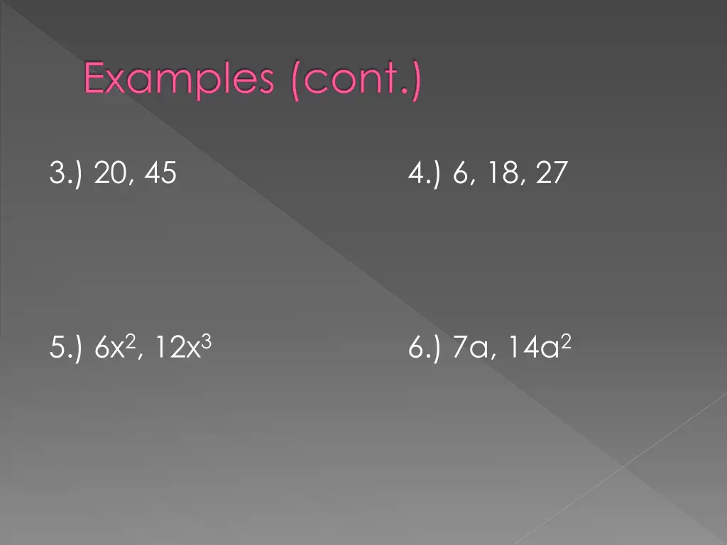 examples cont