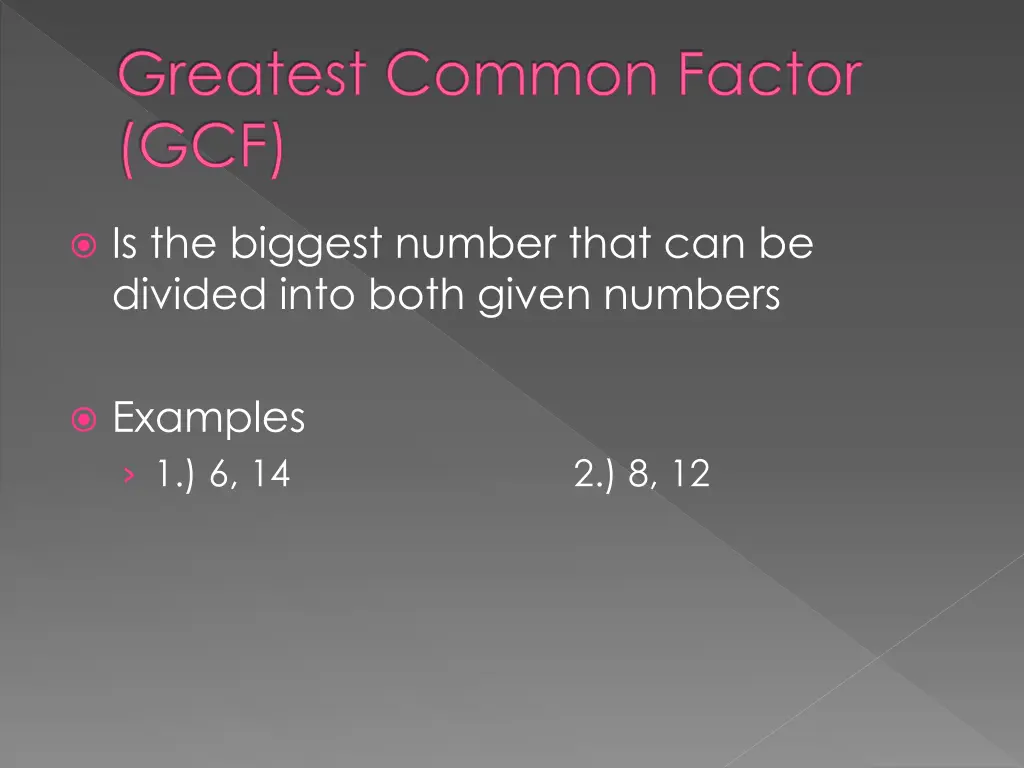 greatest common factor gcf