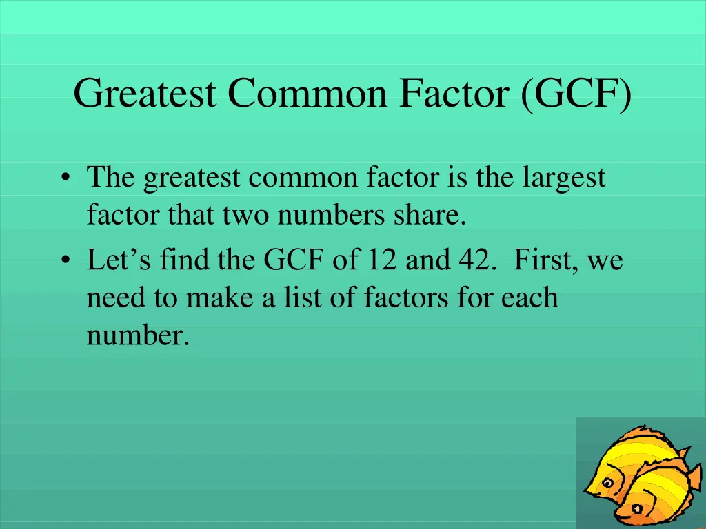 greatest common factor gcf