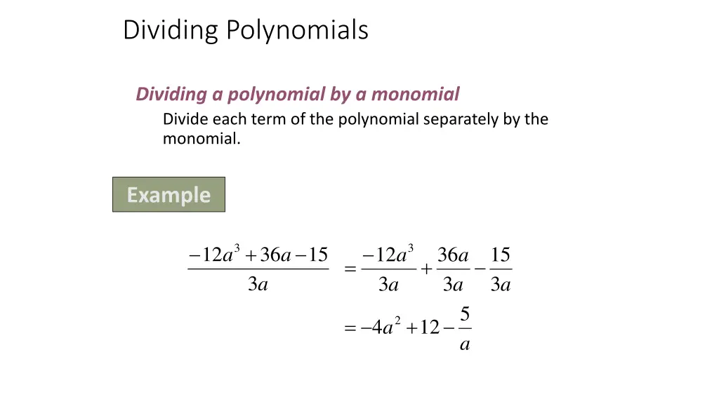 dividing polynomials