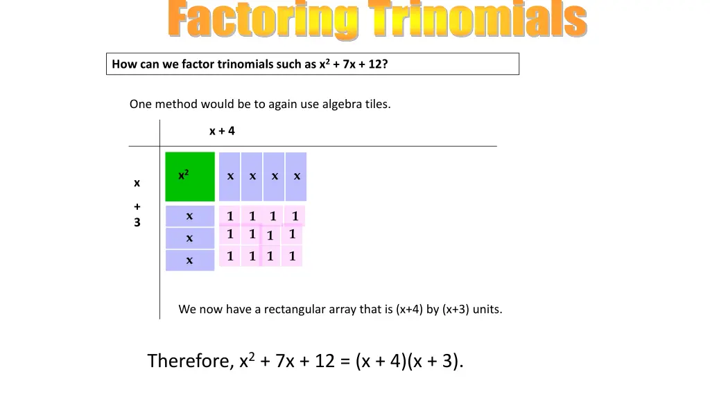 factoring trinomials