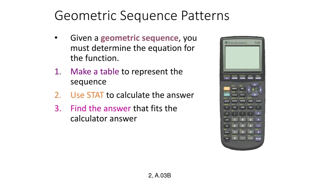 geometric sequence patterns