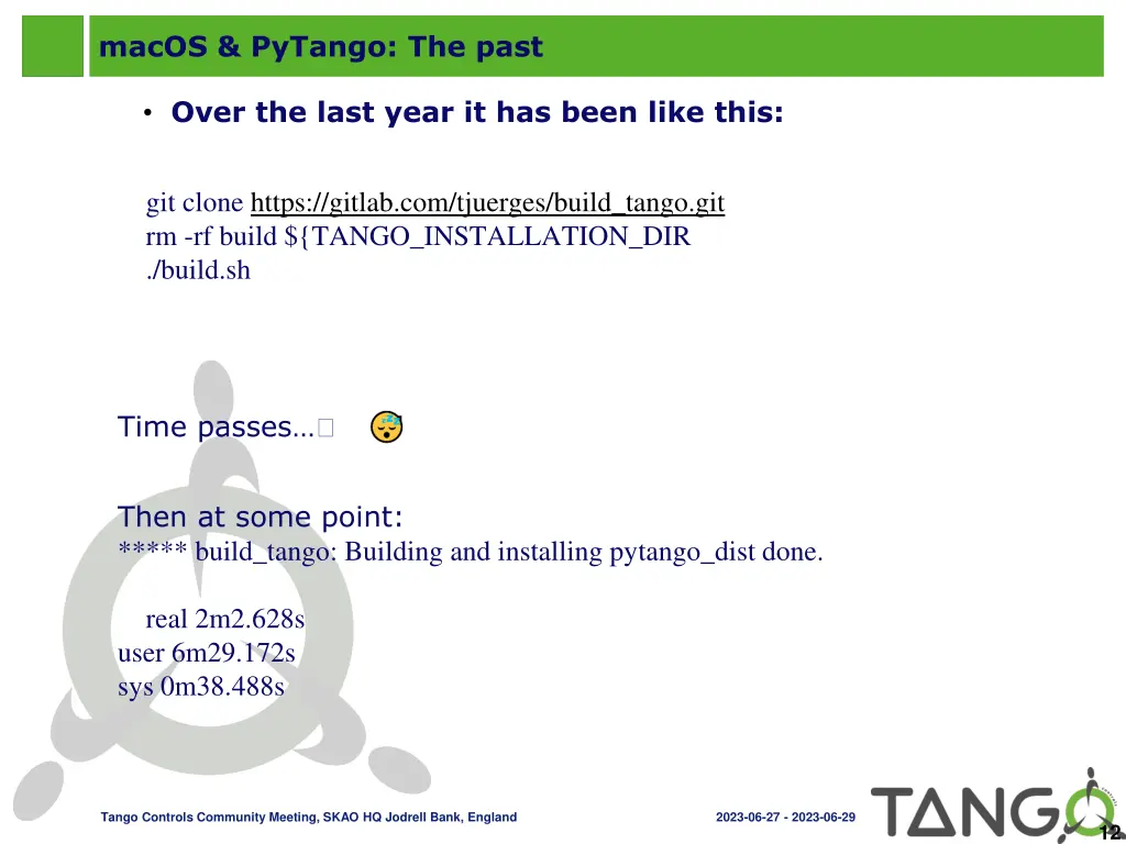 macos pytango the past