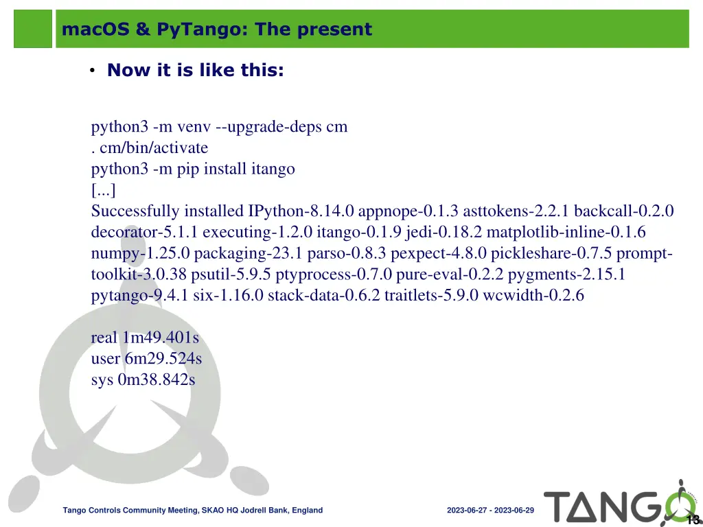 macos pytango the present