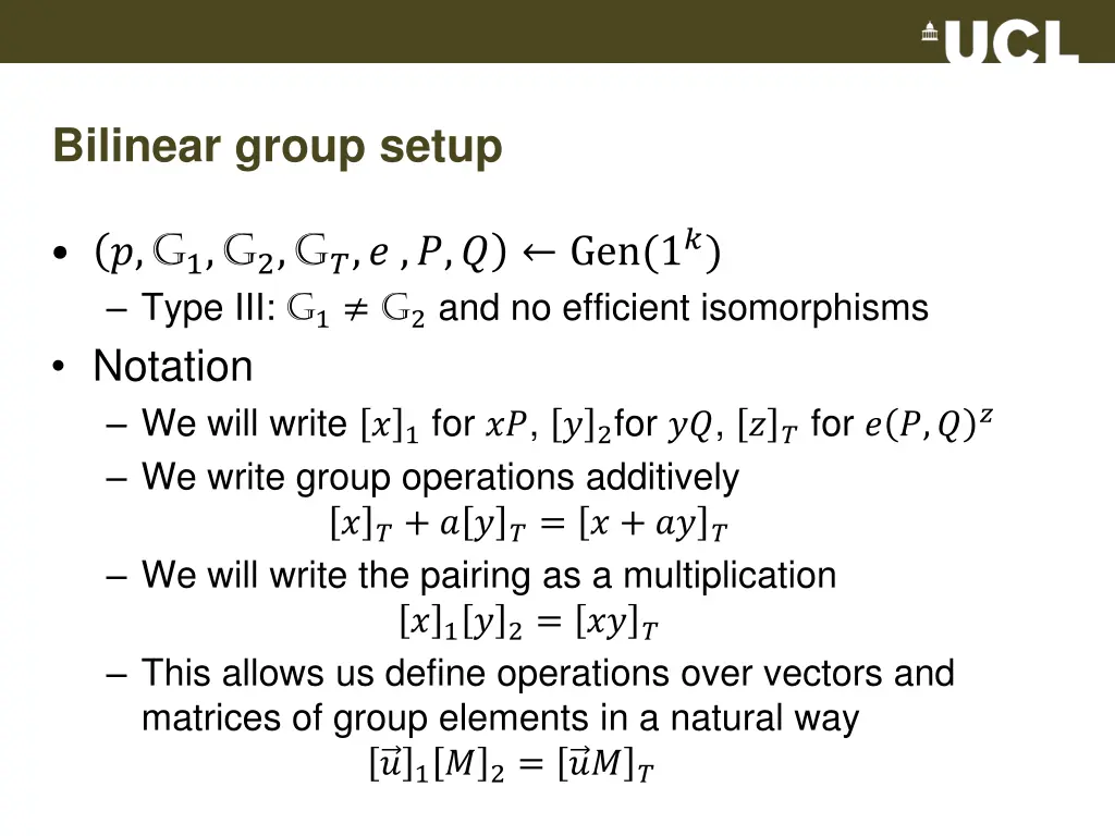 bilinear group setup