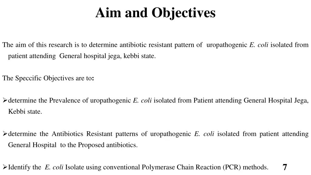 aim and objectives