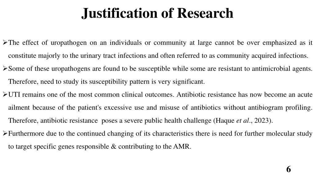 justification of research