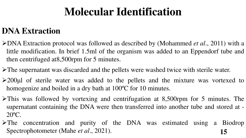 molecular identification